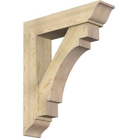 Ekena Millwork Merced Traditional Rough Sawn Bracket w/ Offset Brace, Douglas Fir, 8"W x 34"D x 40"H BKT0806X34X40MRC01RDF